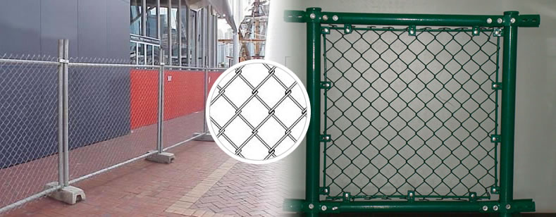 Galvanized and Powder Coated Chain Link Temporary Fencing